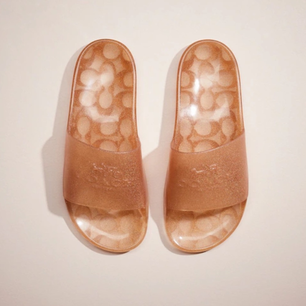 New! Coach Clear Jelly Slides